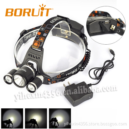 BORUIT RJ-5001 Head Light 6000LM LED Rechargeable Hunting Headlight
